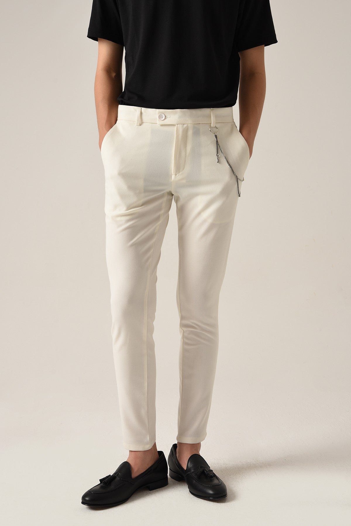 Erkek Aksesuar Detaylı Slim Fit Pantolon