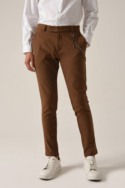 Erkek Aksesuar Detaylı Slim Fit Pantolon