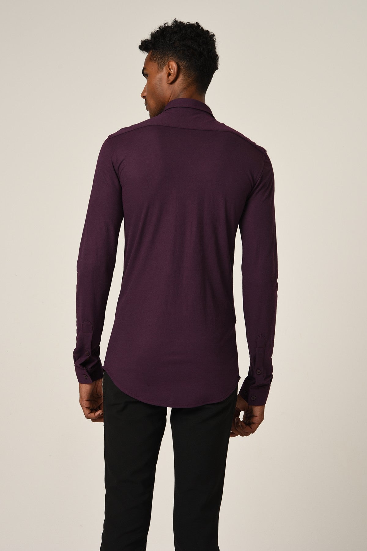 Antioch Erkek Gizli Düğme Uzun Kollu Slim Fit Triko Gömlek