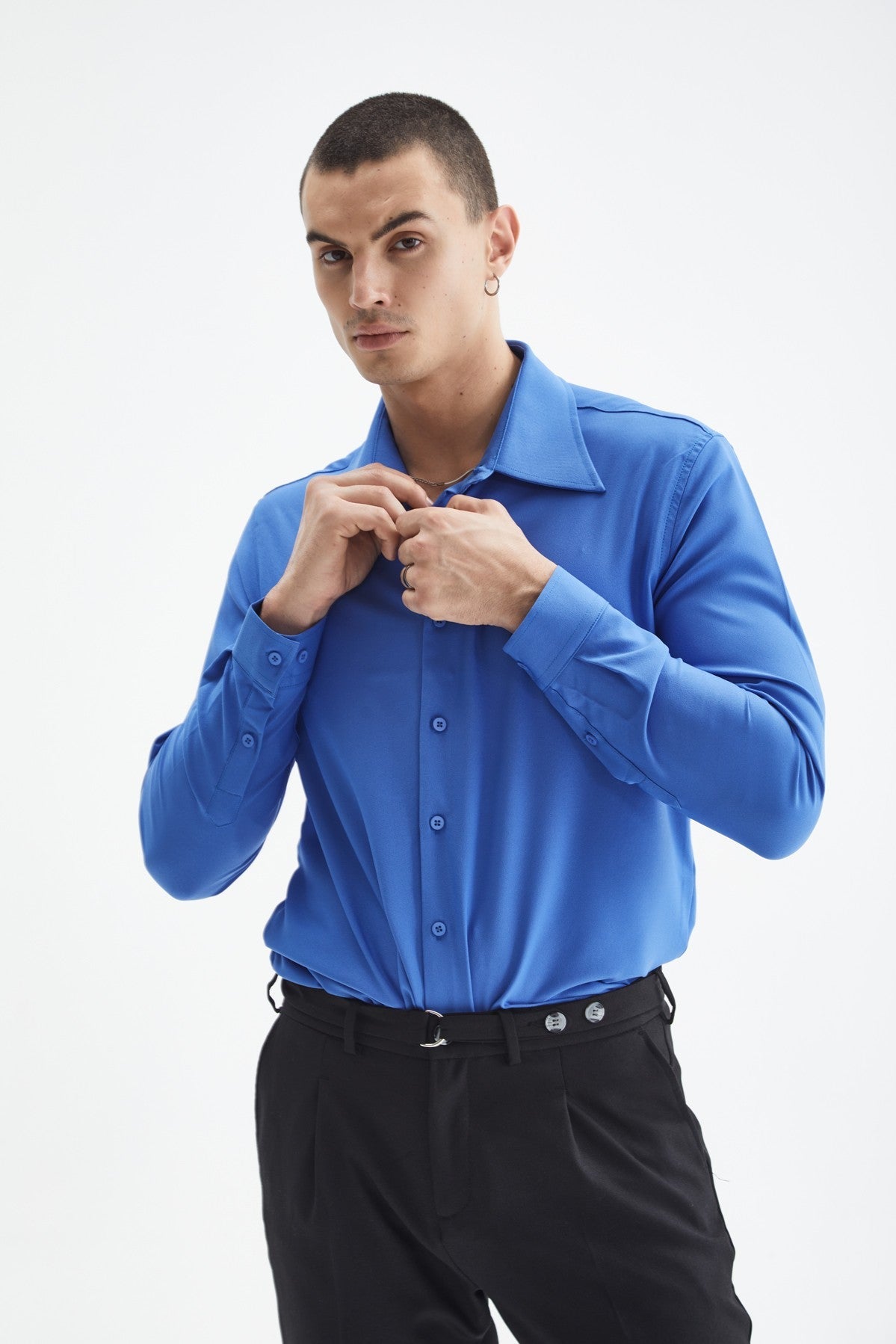 Antioch Slim Fit Erkek Uzun Kollu Geniş Yaka Gömlek