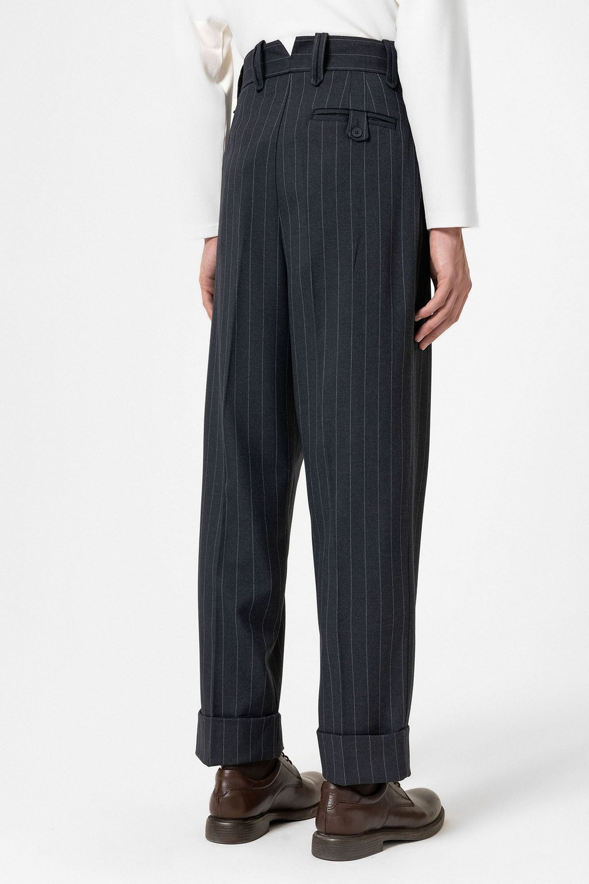 Antioch Yüksek Bel Çizgili Relaxed Fit Erkek Pantolon