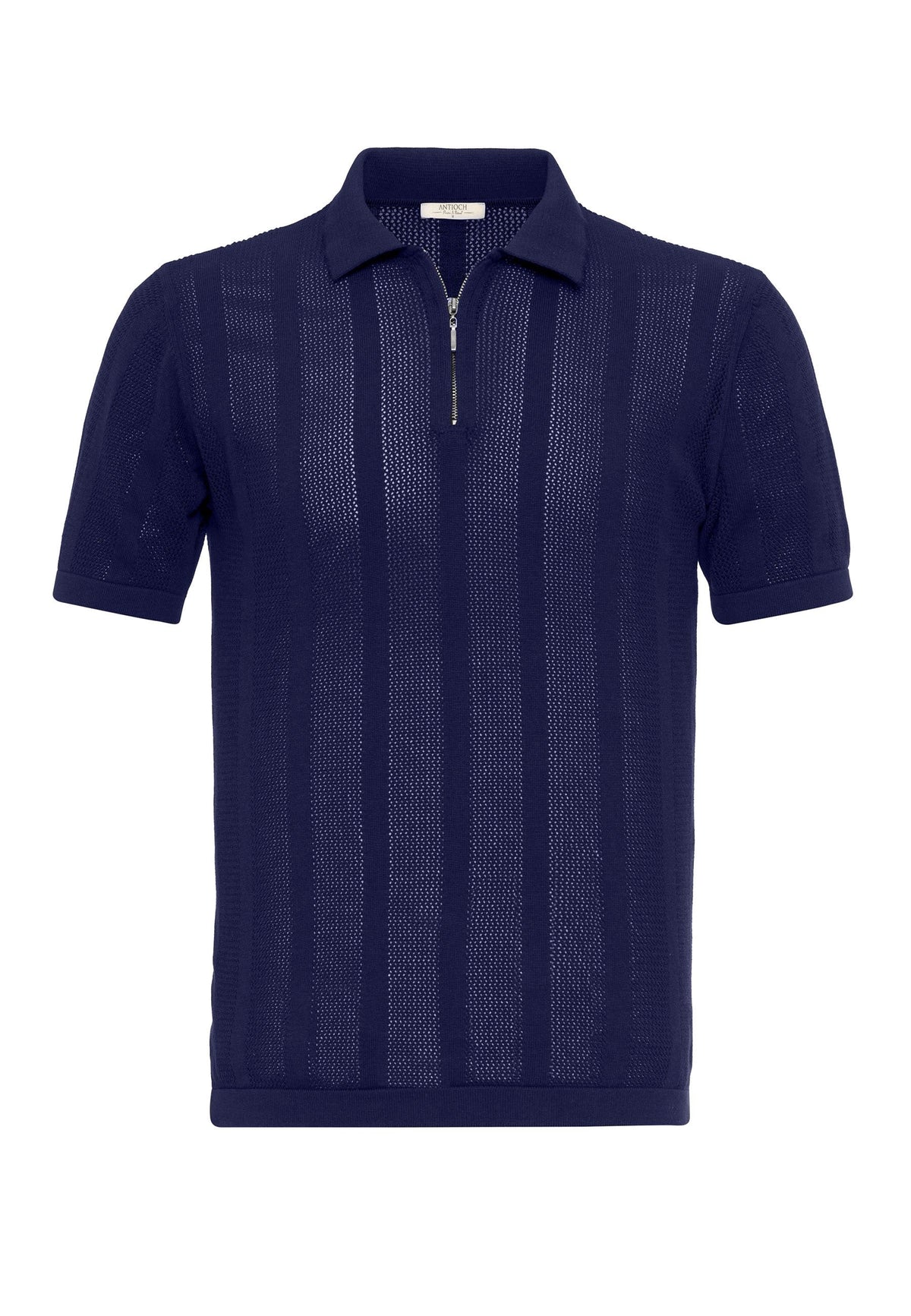 Antioch Polo Yaka Fermuarlı Örme Erkek T-Shirt