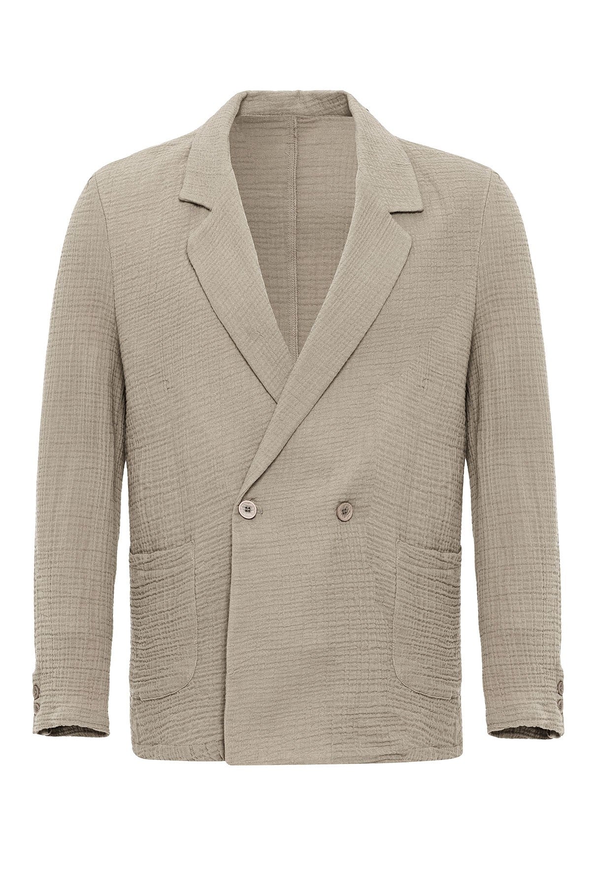 Antioch Kruvaze Kapama Astarsız Erkek Blazer Ceket
