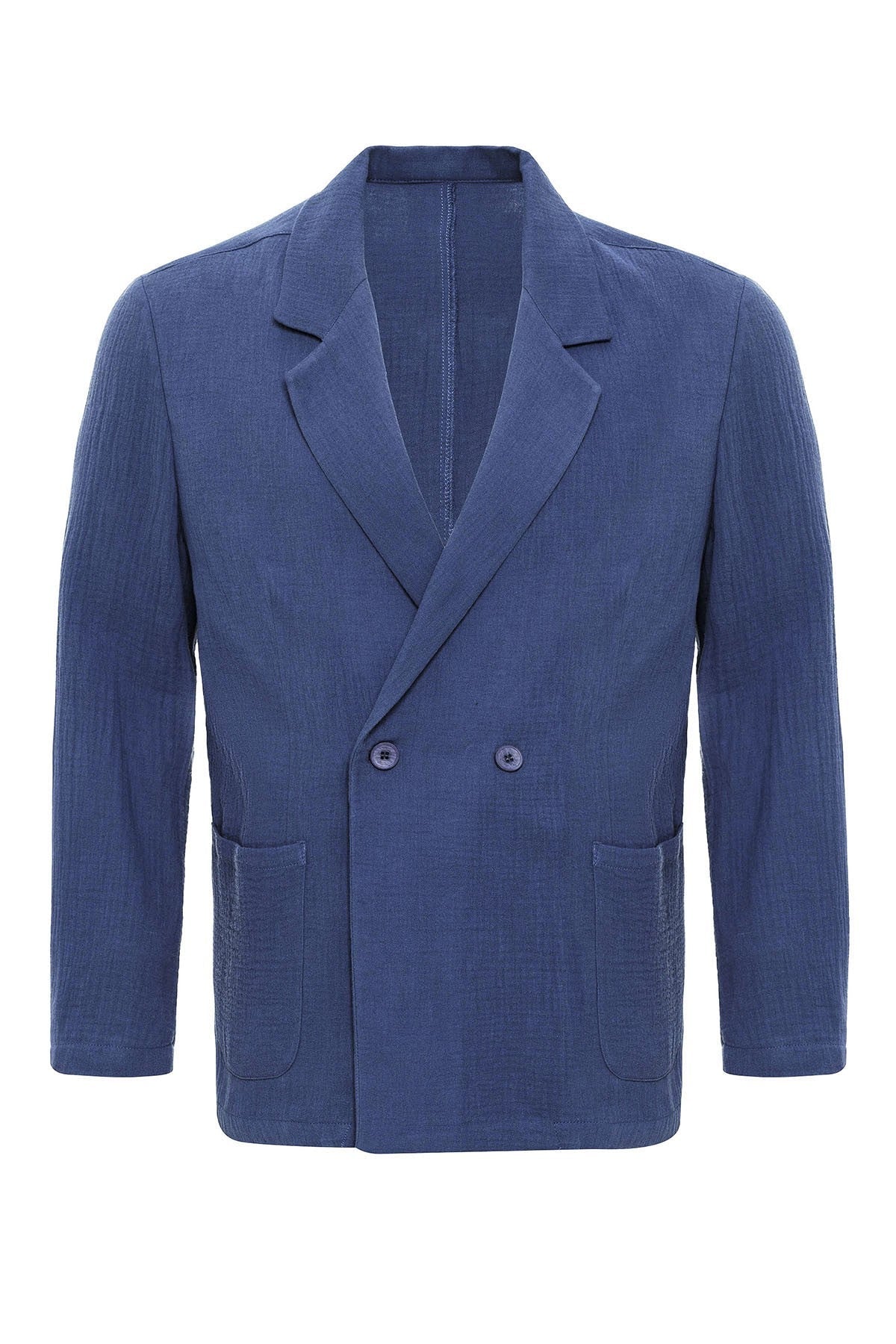 Antioch Kruvaze Kapama Astarsız Erkek Blazer Ceket