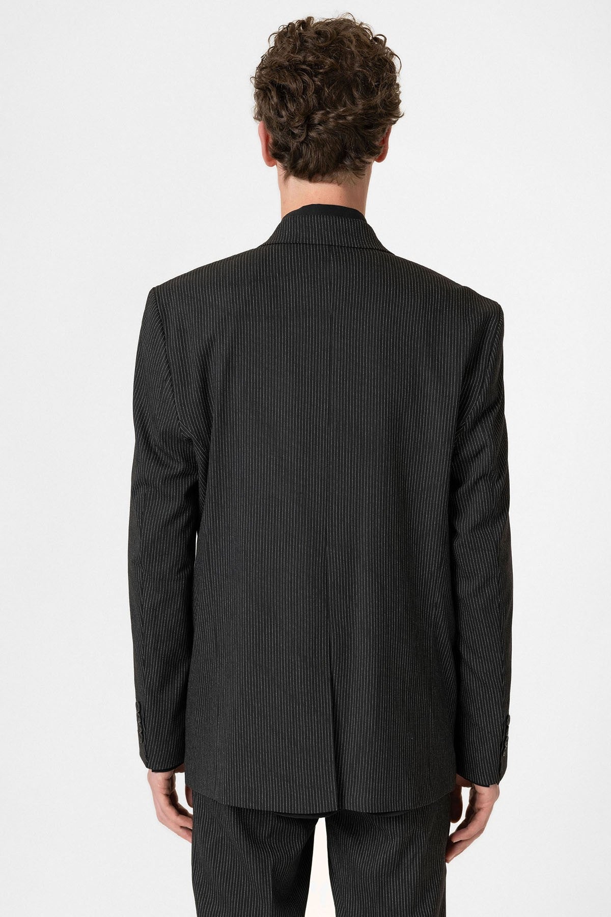 Antioch Rahat Kruvaze Çizgili Erkek Blazer Ceket