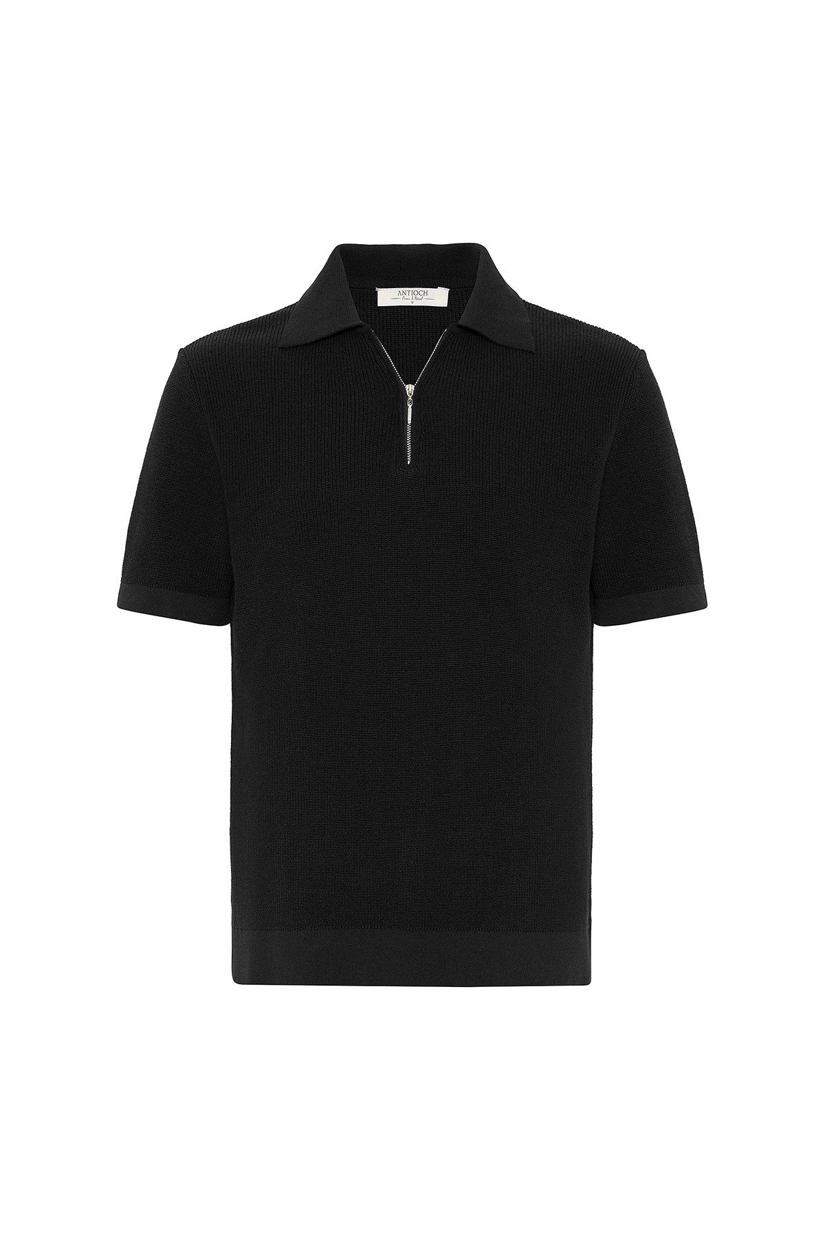 Antioch Fermuarlı Dokuma Erkek Polo Yaka Triko T-Shirt