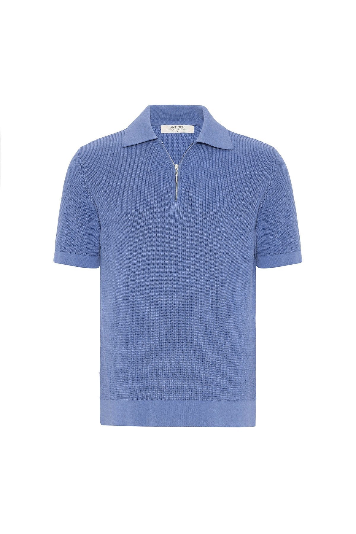 Antioch Fermuarlı Dokuma Erkek Polo Yaka Triko T-Shirt
