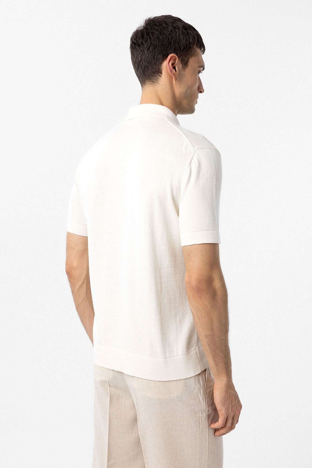 Antioch 100% Pamuk Apaş Yaka Triko T-Shirt