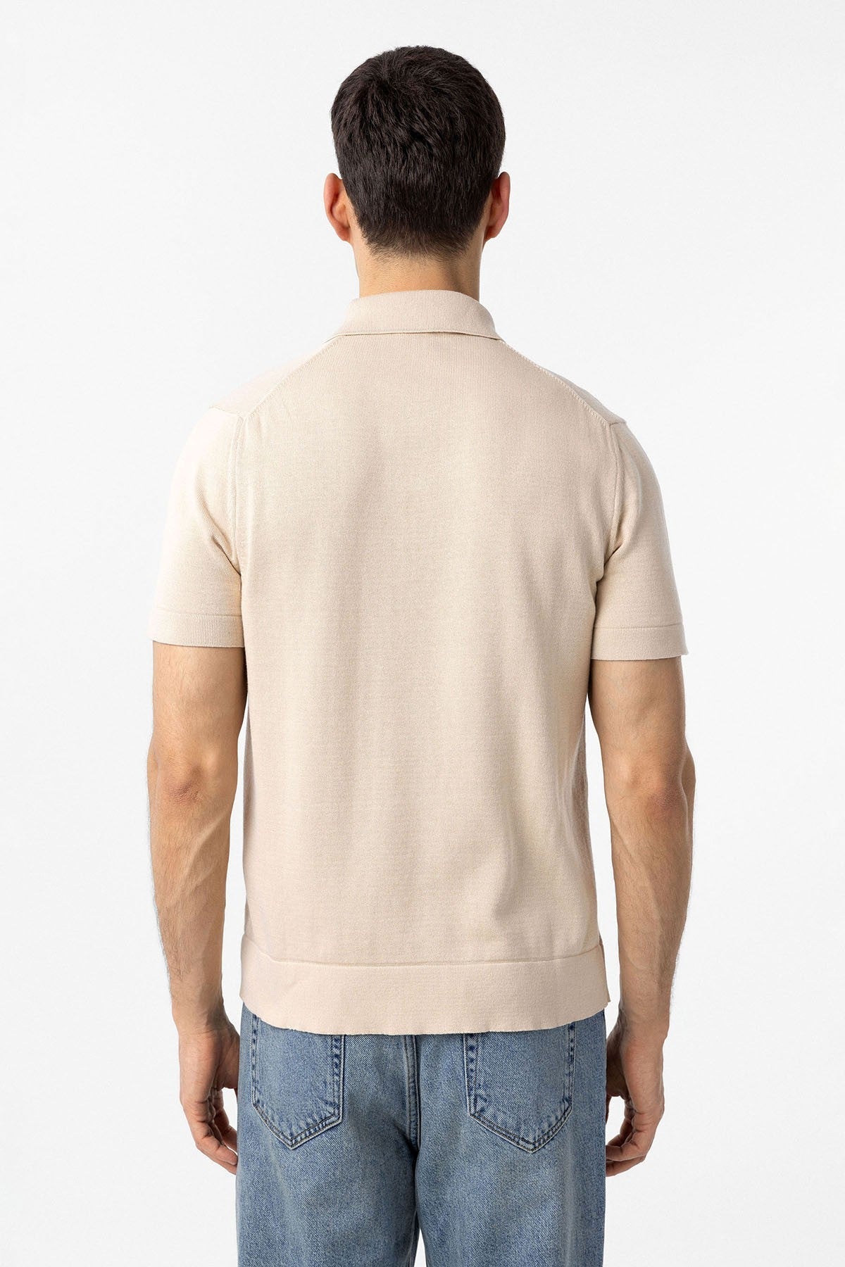Antioch 100% Pamuk Apaş Yaka Triko T-Shirt