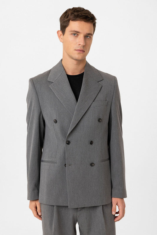Antioch Relax Fit Kruvaze Erkek Blazer Ceket