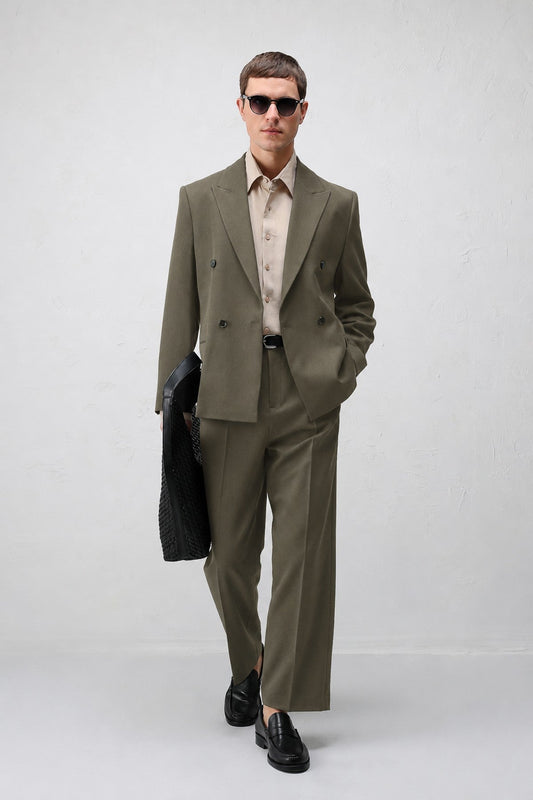 Relax Fit Kruvaze Erkek Blazer Ceket