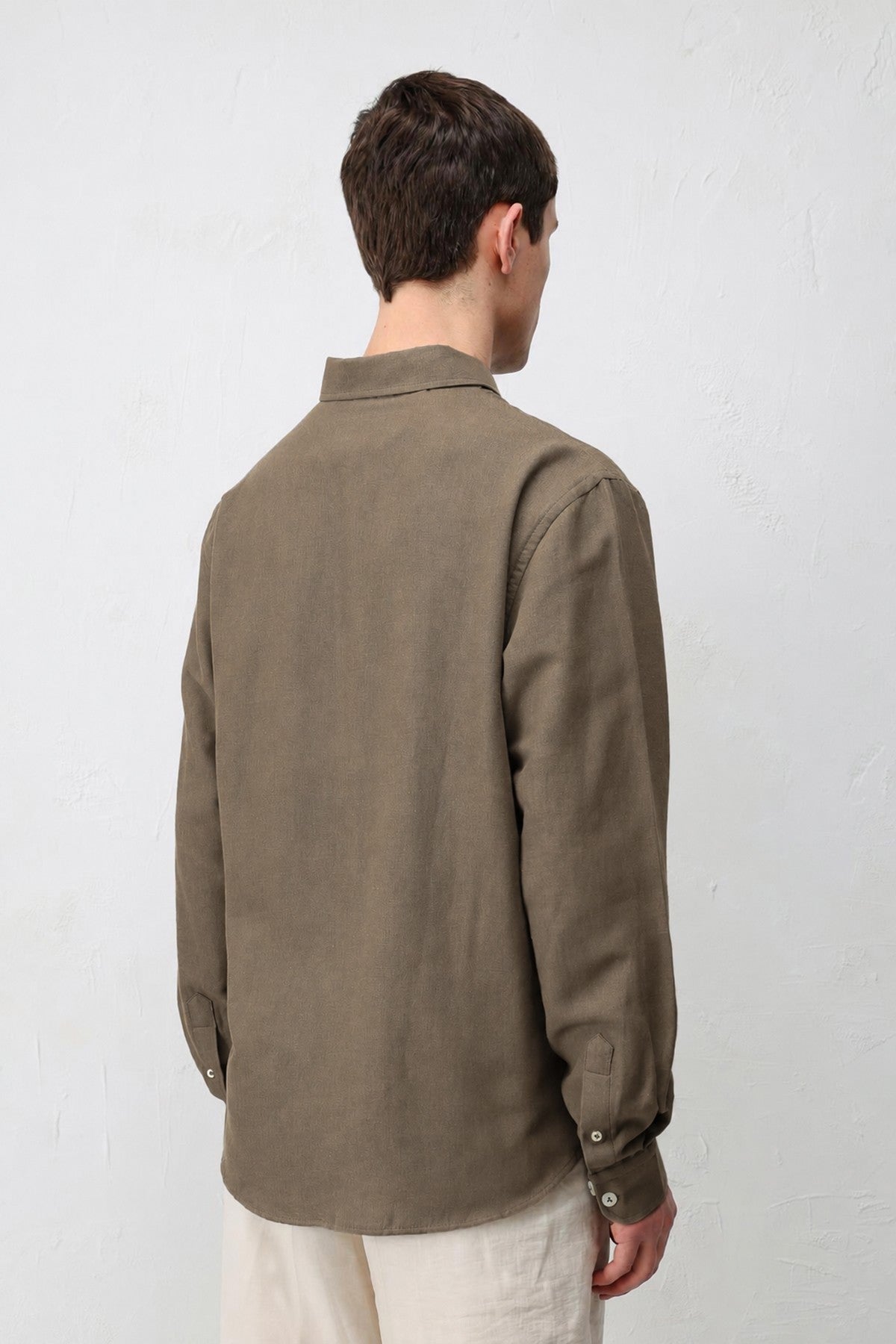 Keten Karışımlı Relaxed Fit Erkek Gömlek