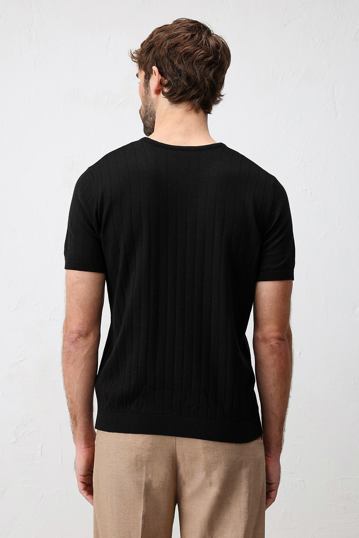 Dokulu Erkek Triko T-Shirt