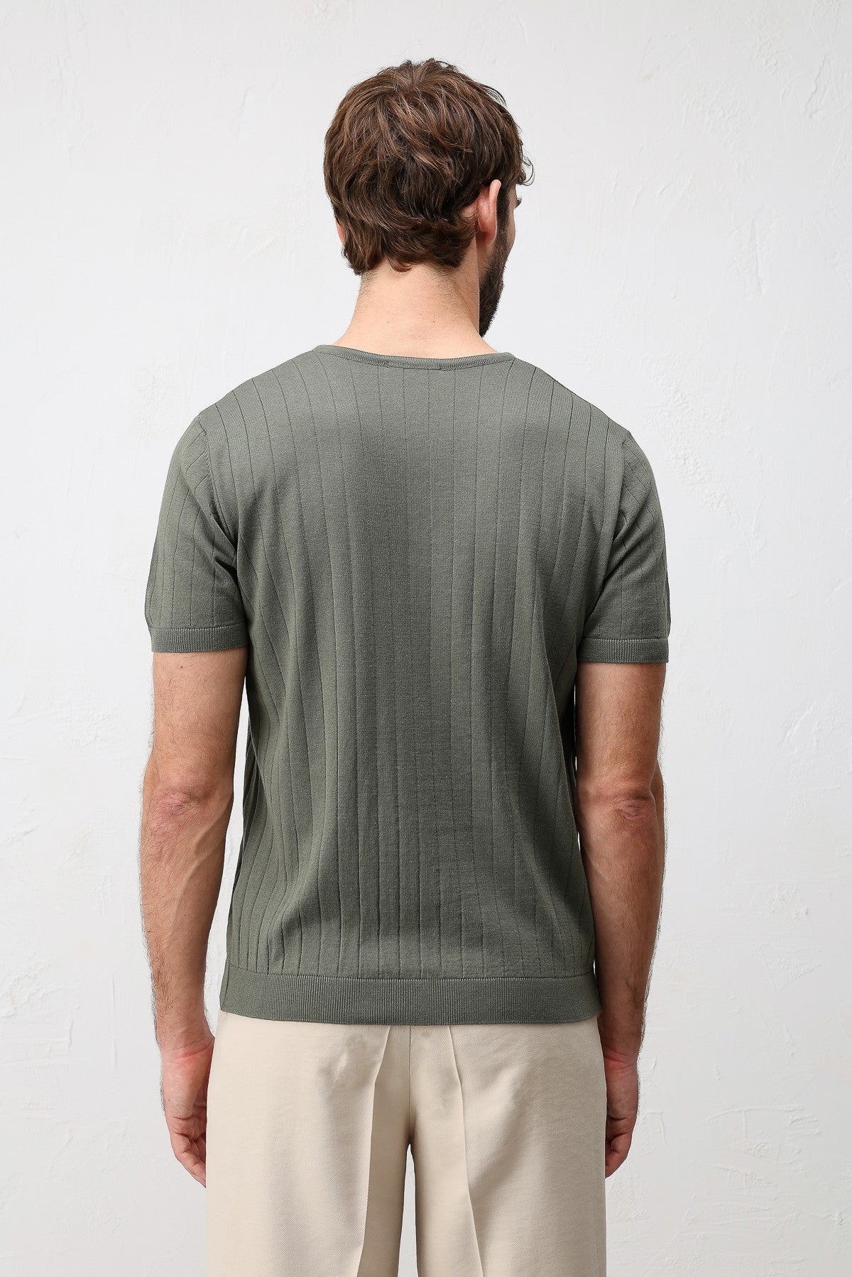 Dokulu Erkek Triko T-Shirt