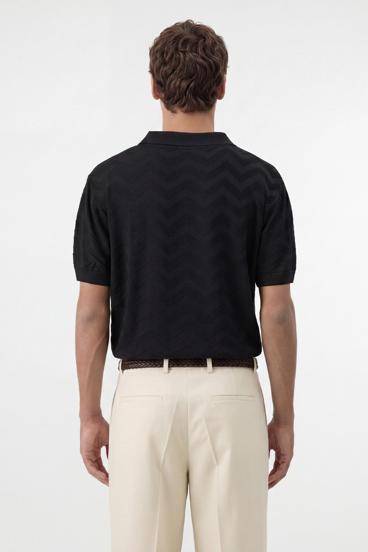 Antioch Zigzag Desenli Polo Yaka Triko Erkek T-Shirt