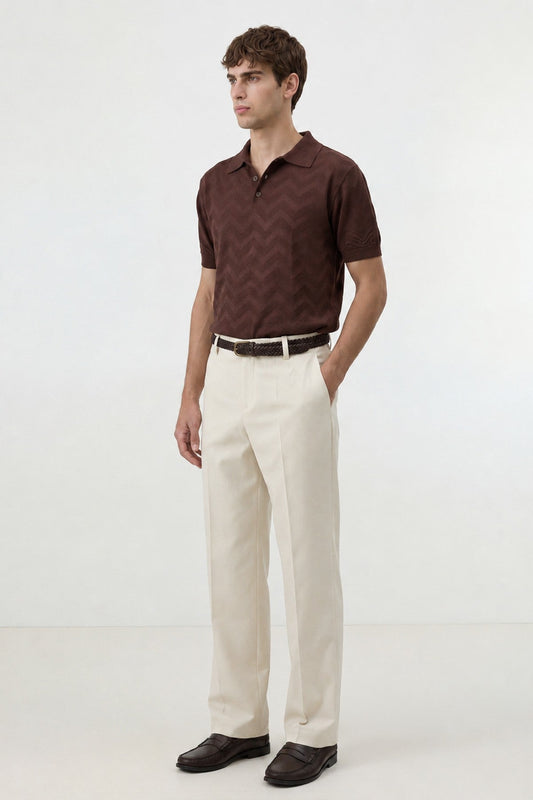 Antioch Zigzag Desenli Polo Yaka Triko Erkek T-Shirt