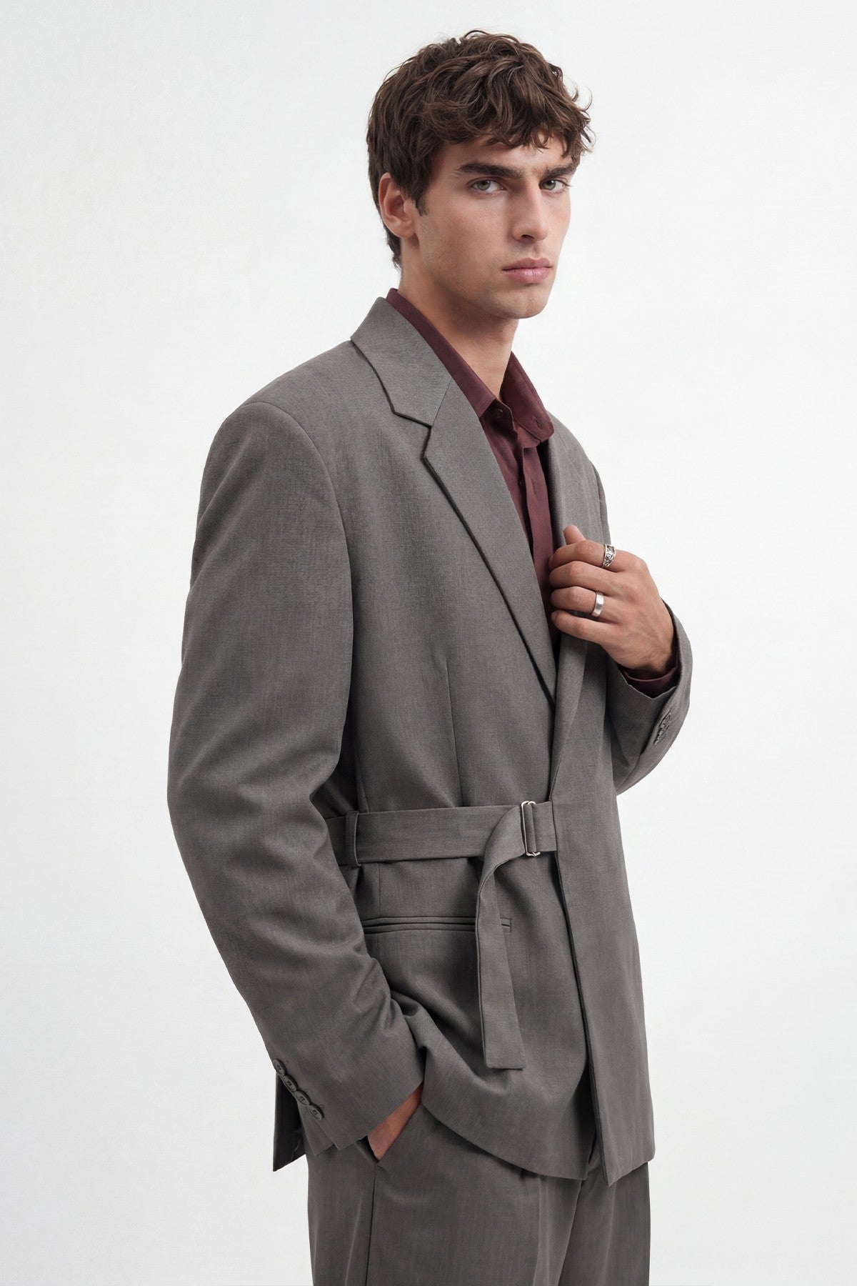 Relax Fit Kuşaklı Blazer Ceket