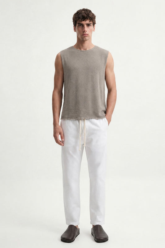 Relax Fit Dokulu Kolsuz T-shirt