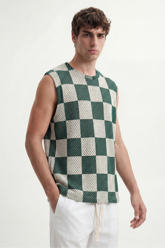 Kareli Kolsuz T-Shirt
