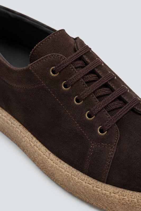 Kontrast Tabanlı %100 Süet Sneaker