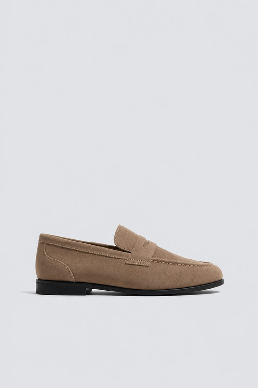 %100 Süet İnce Taban Loafer