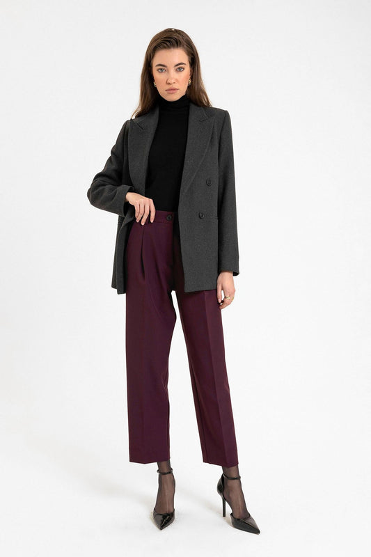 Antioch Kadın Yün Karışımlı Balıksırtı Desenli Blazer Ceket