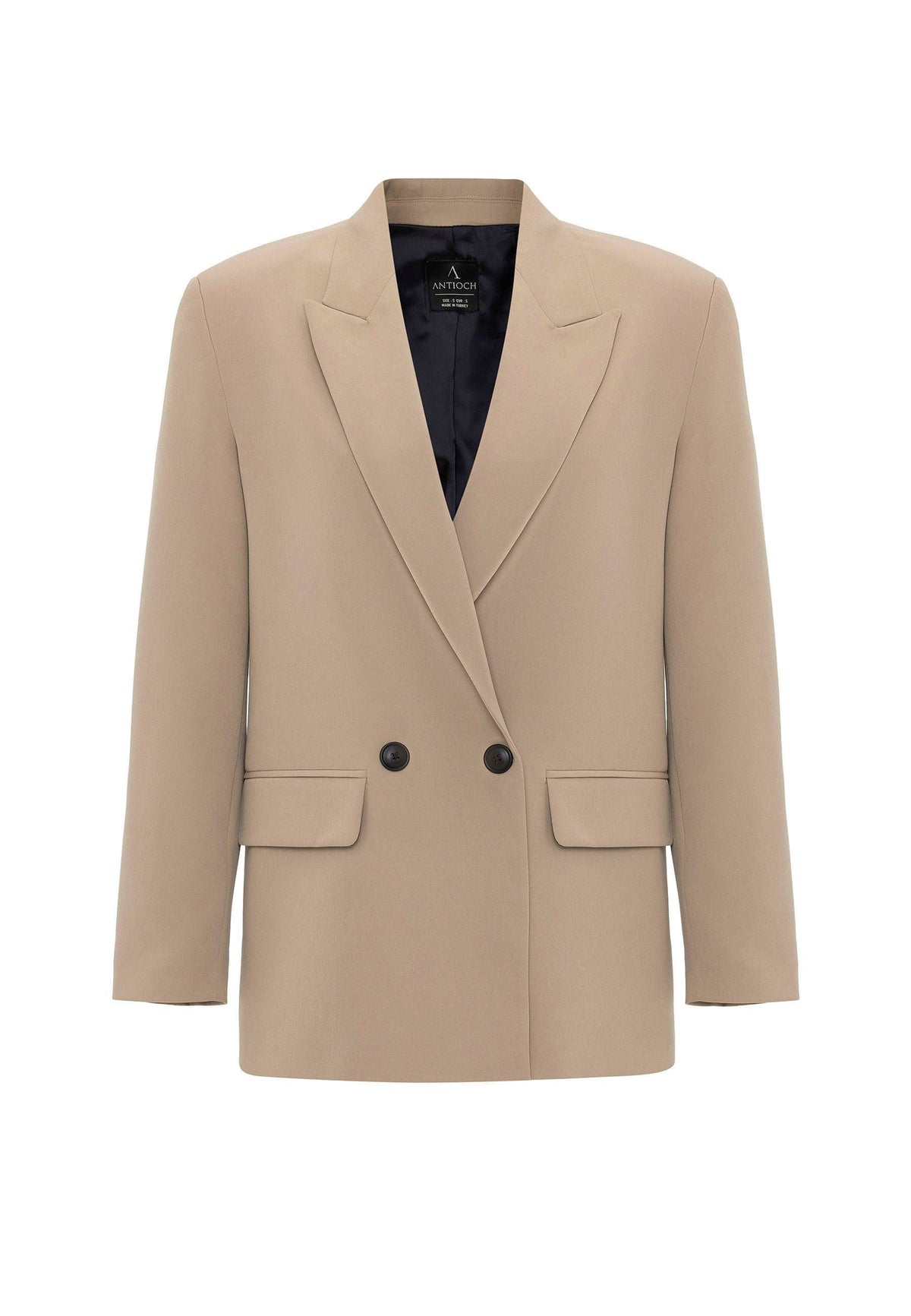 Antioch Kadın Kruvaze Kapama Oversize Blazer Ceket