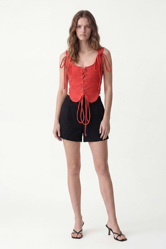 Fermuarlı Korse Tarzı Top
