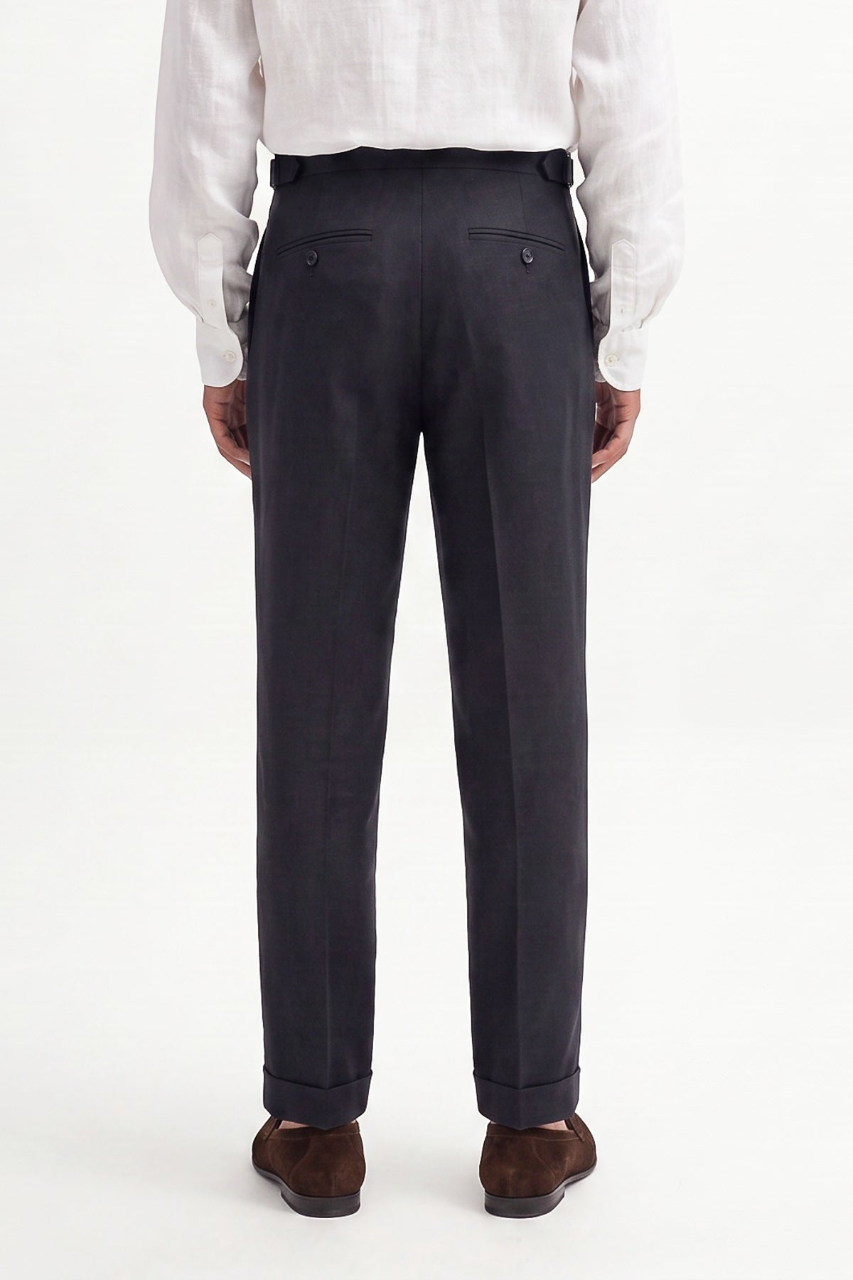 100% Keten Toka Detaylı Pantolon