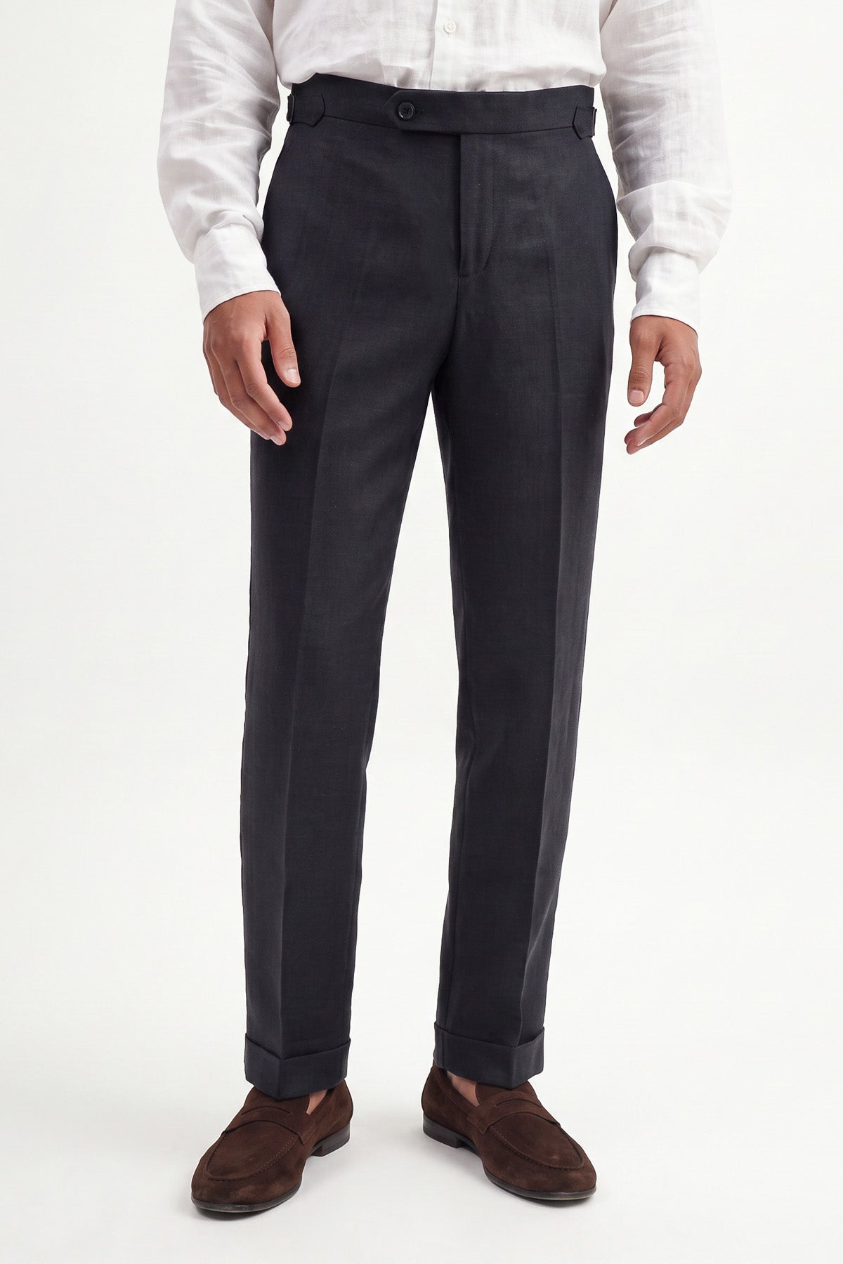 100% Keten Toka Detaylı Pantolon