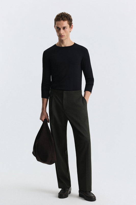 Yüksek Bel Pileli Pantolon