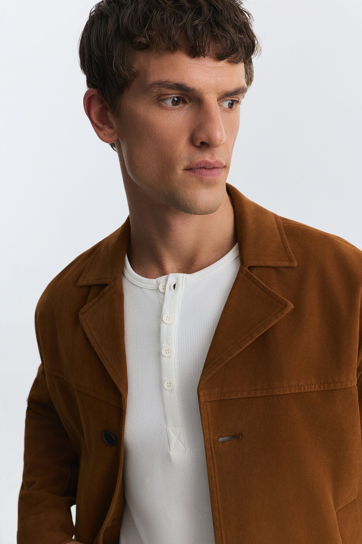 Crop Fit Suni Süet Ceket