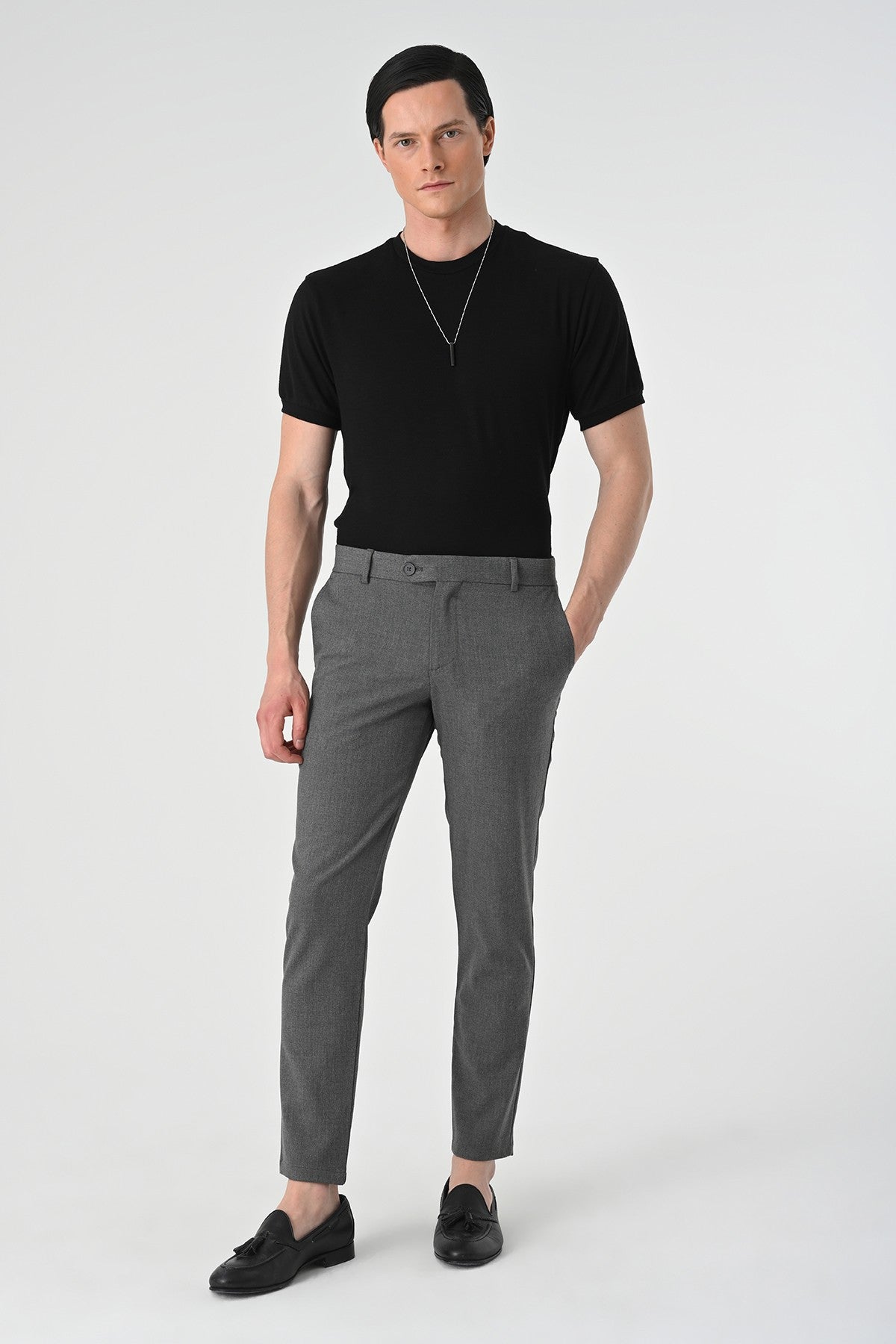 Erkek Aksesuar Detaylı Slim Fit Pantolon