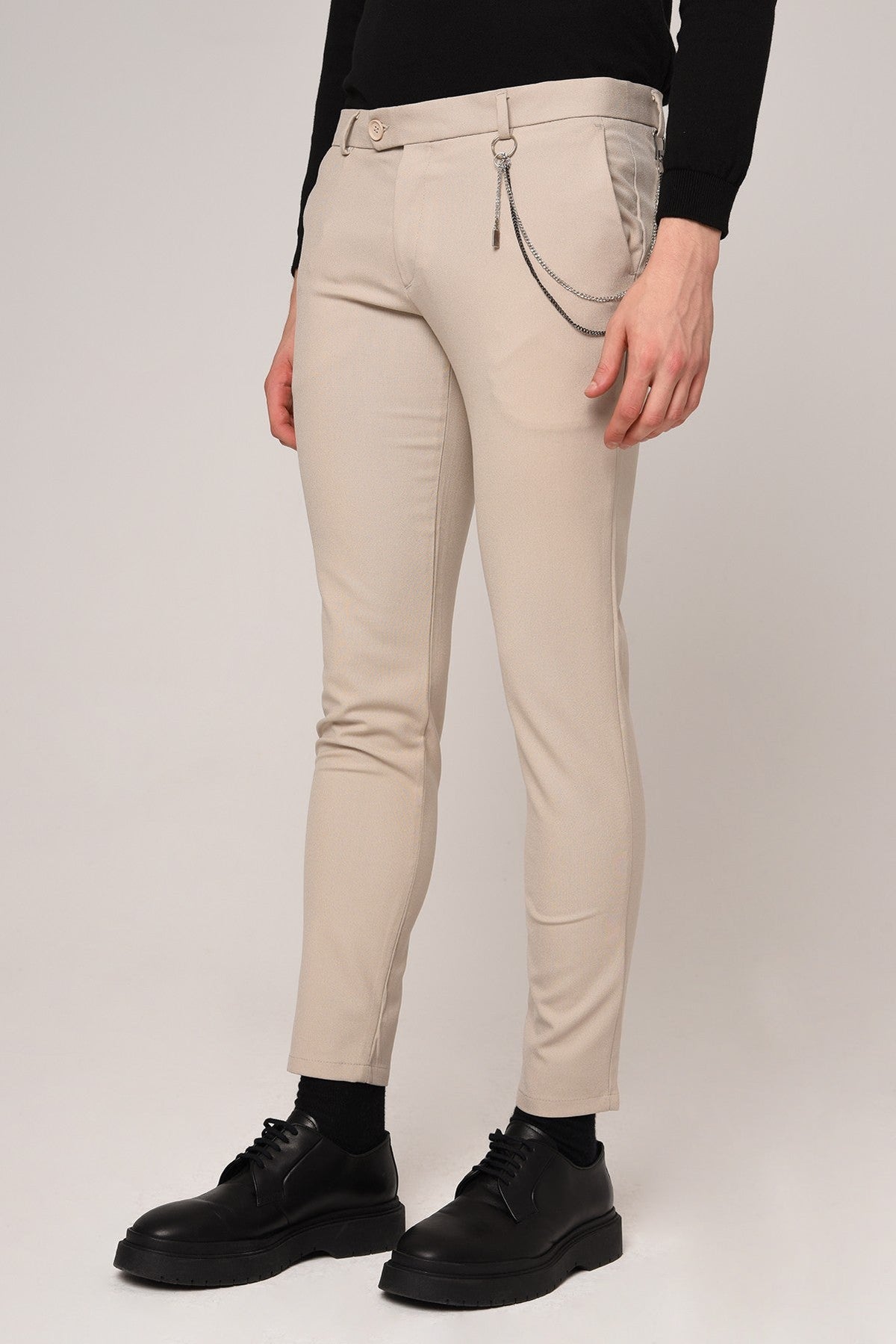 Erkek Aksesuar Detaylı Slim Fit Pantolon
