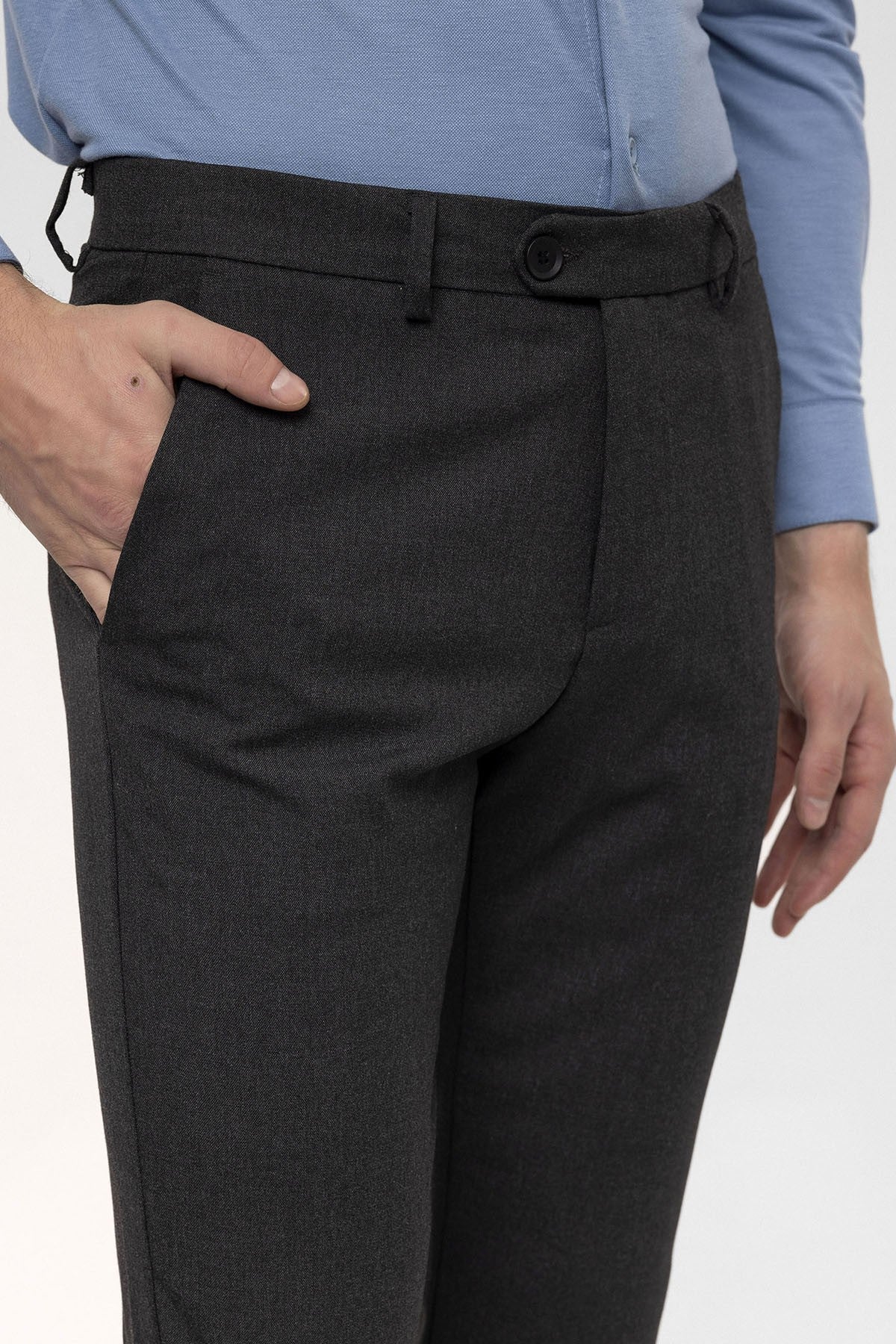 Erkek Aksesuar Detaylı Slim Fit Pantolon