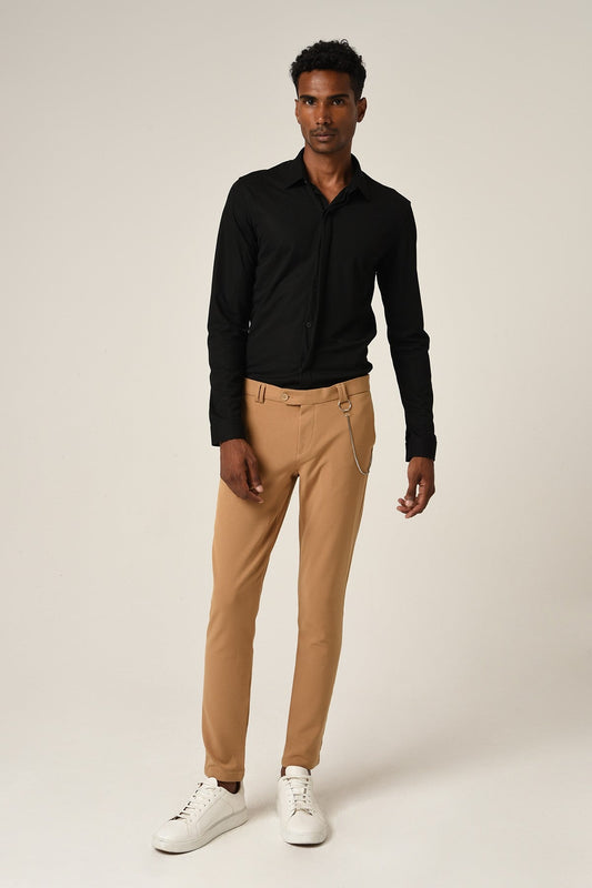 Antioch Erkek Gizli Düğme Uzun Kollu Slim Fit Triko Gömlek
