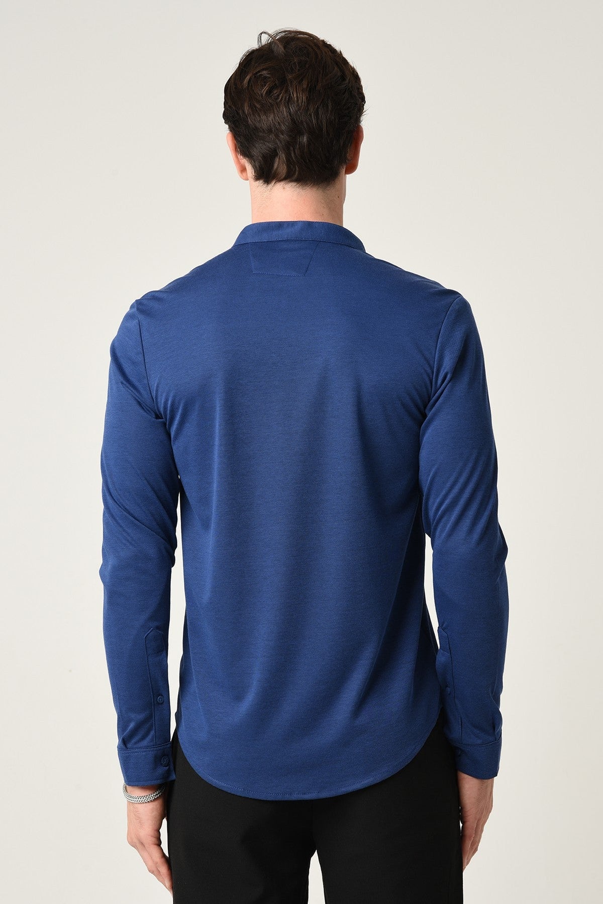 Antioch Erkek Hakim Yaka Gizli Düğme Uzun Kollu Slim Fit Gömlek