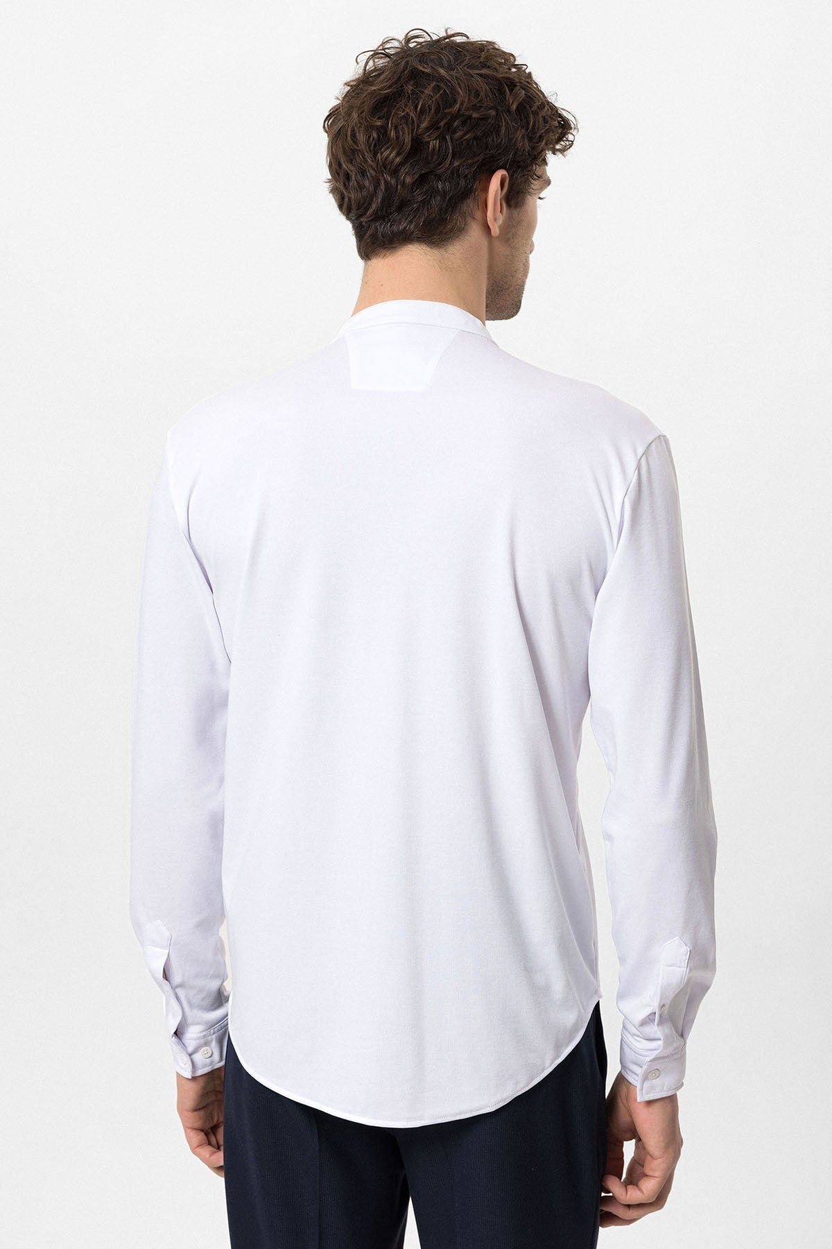 Antioch Erkek Hakim Yaka Gizli Düğme Uzun Kollu Slim Fit Gömlek