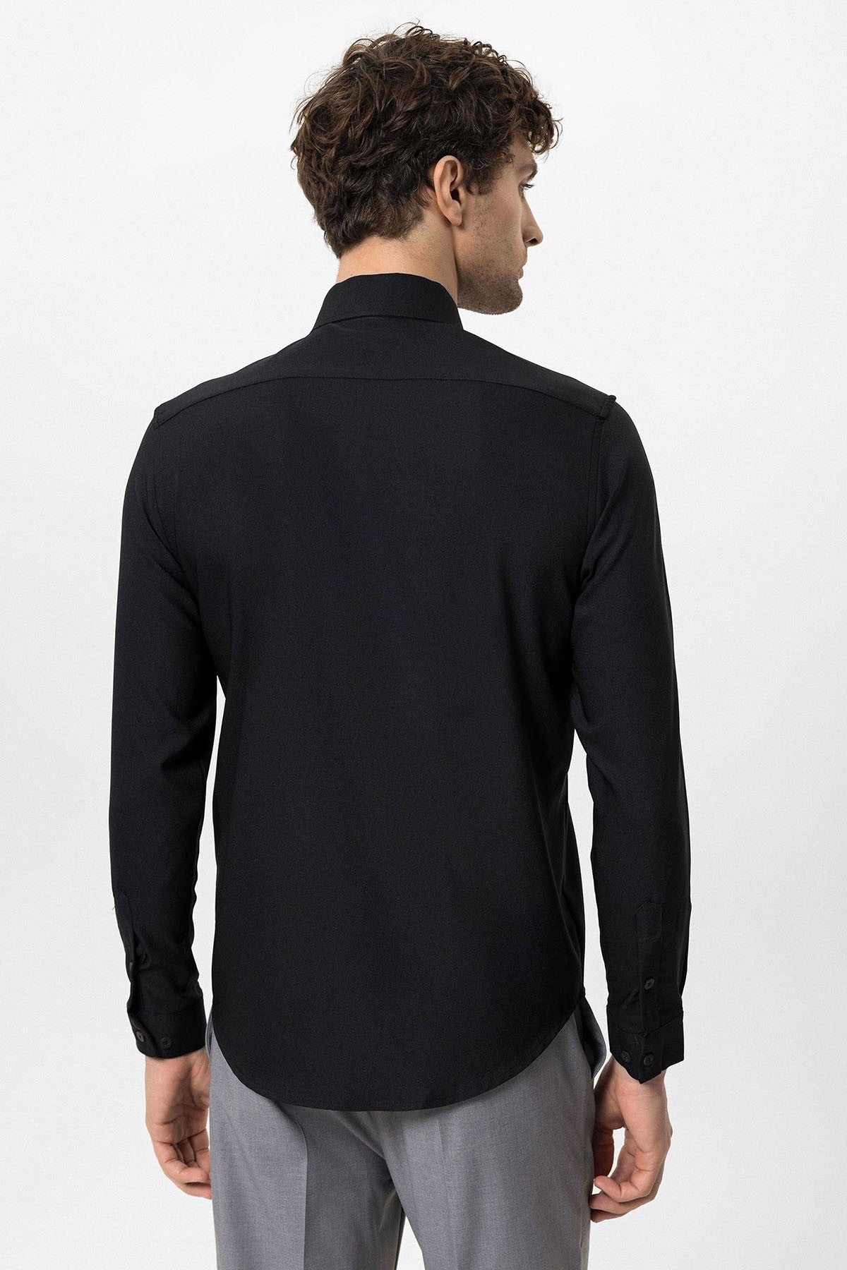 Antioch Slim Fit Erkek Uzun Kollu Geniş Yaka Gömlek
