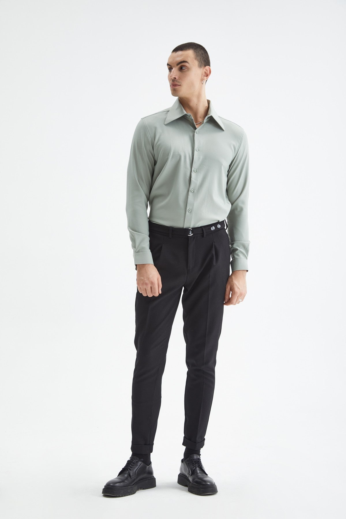 Antioch Slim Fit Erkek Uzun Kollu Geniş Yaka Gömlek