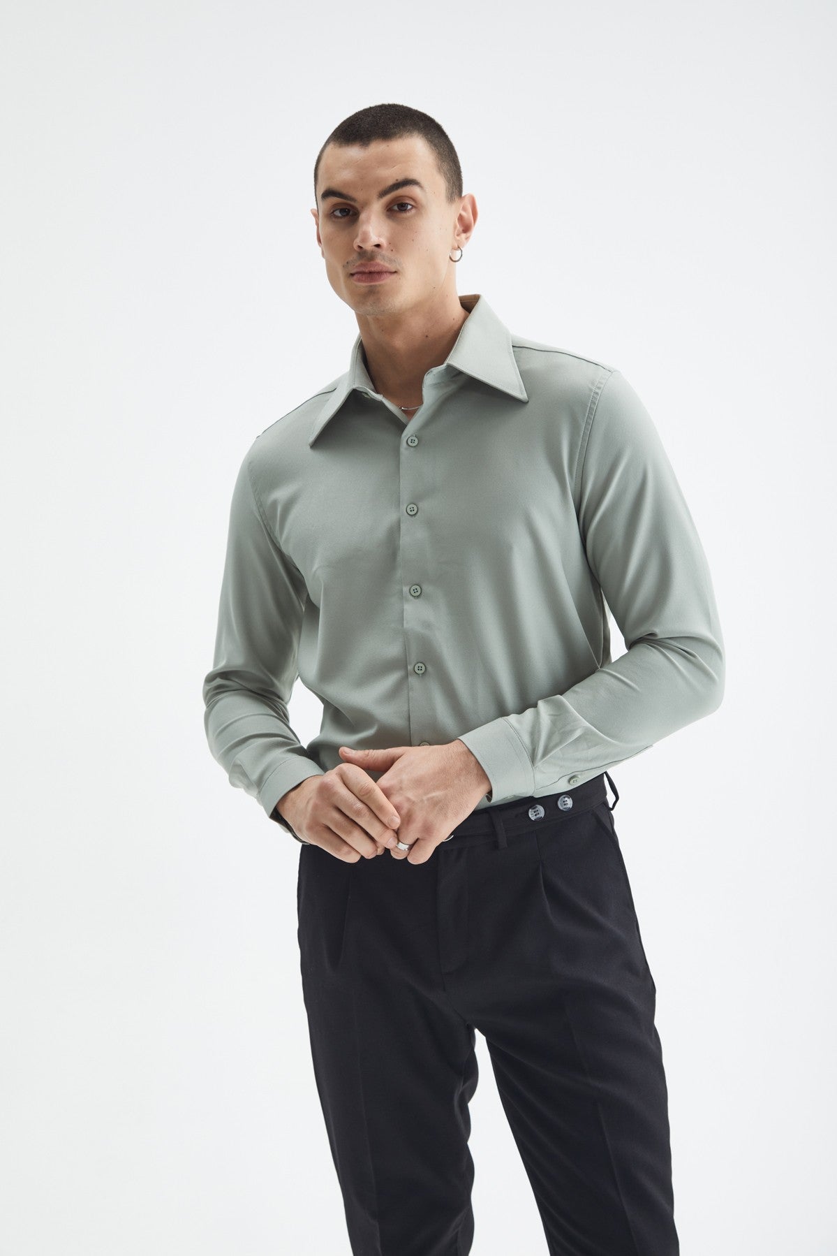 Antioch Slim Fit Erkek Uzun Kollu Geniş Yaka Gömlek