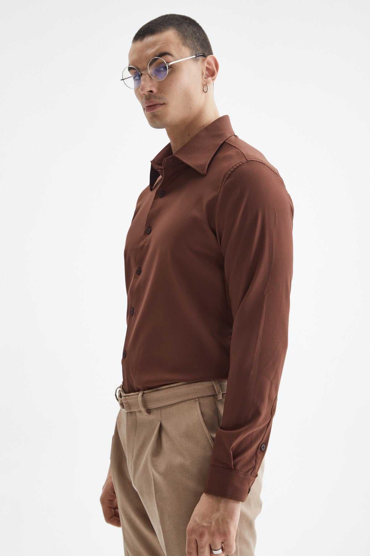 Antioch Slim Fit Erkek Uzun Kollu Geniş Yaka Gömlek