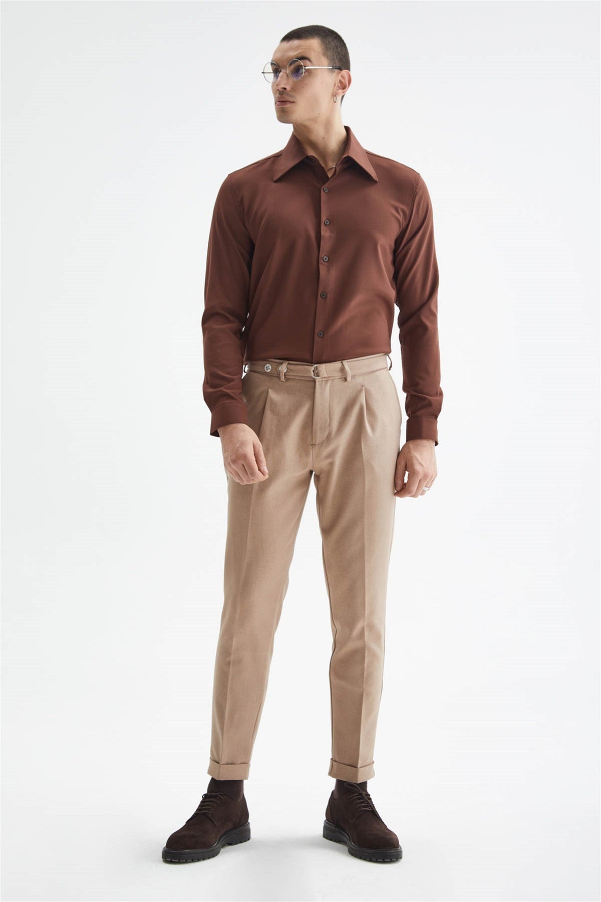 Antioch Slim Fit Erkek Uzun Kollu Geniş Yaka Gömlek