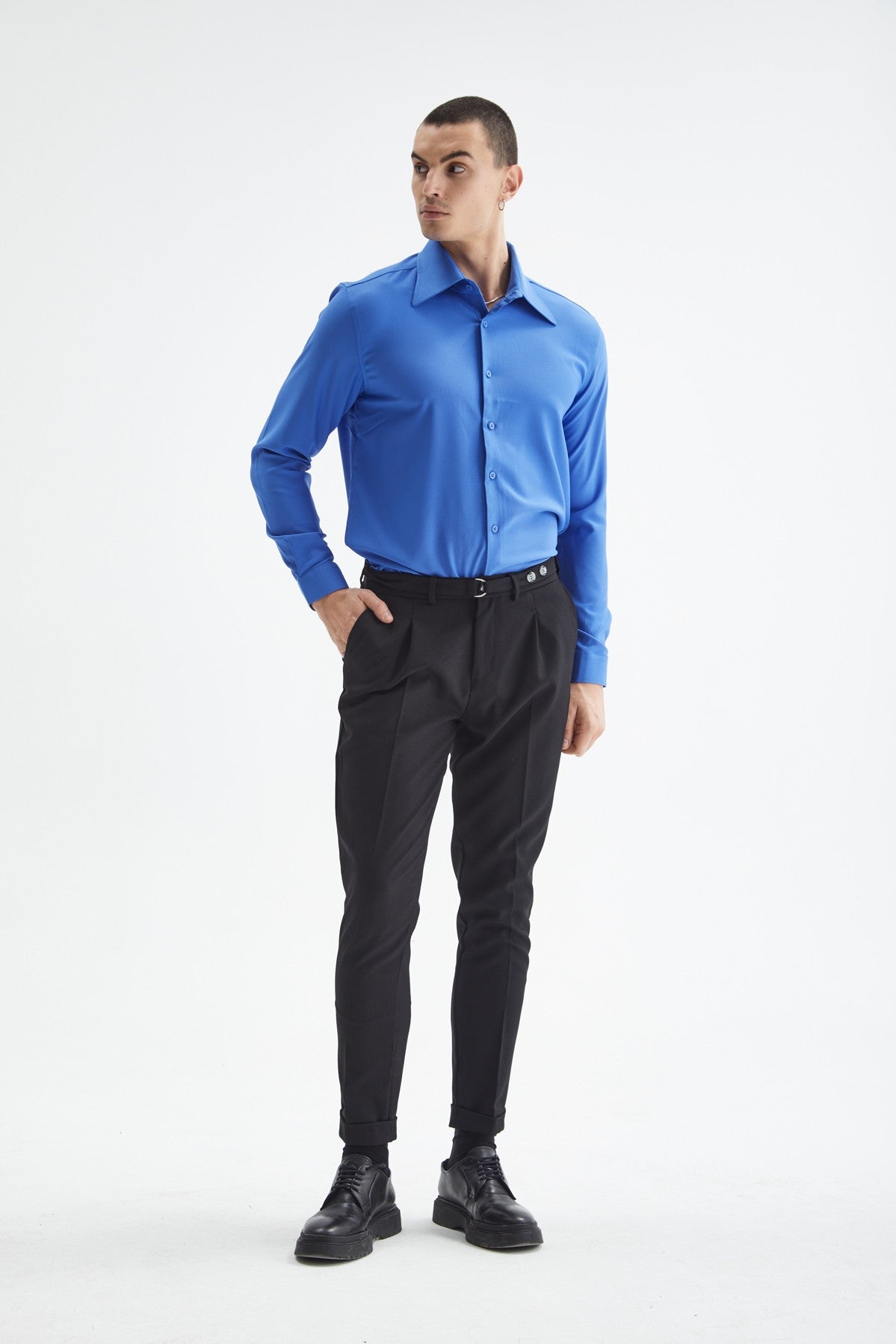 Antioch Slim Fit Erkek Uzun Kollu Geniş Yaka Gömlek
