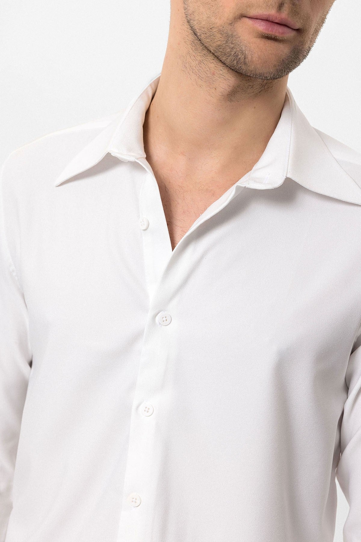 Antioch Slim Fit Erkek Uzun Kollu Geniş Yaka Gömlek