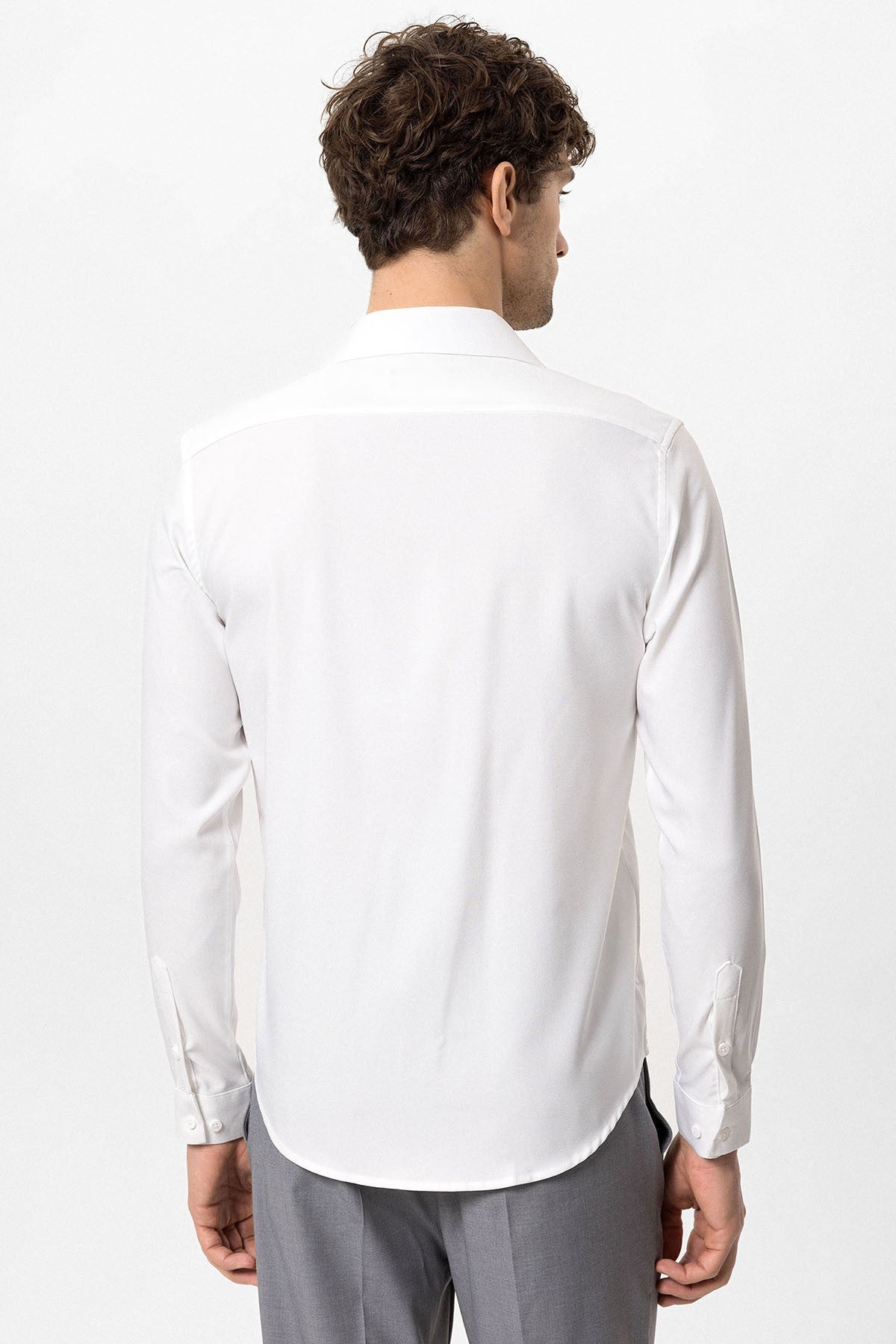 Antioch Slim Fit Erkek Uzun Kollu Geniş Yaka Gömlek