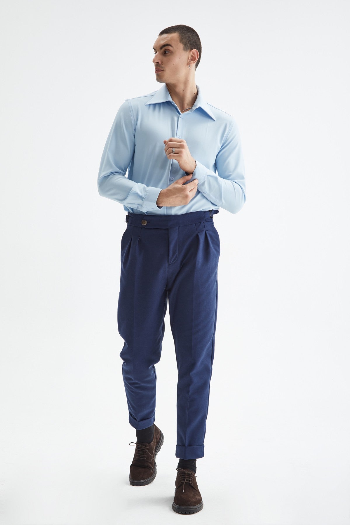 Antioch Slim Fit Erkek Uzun Kollu Geniş Yaka Gömlek