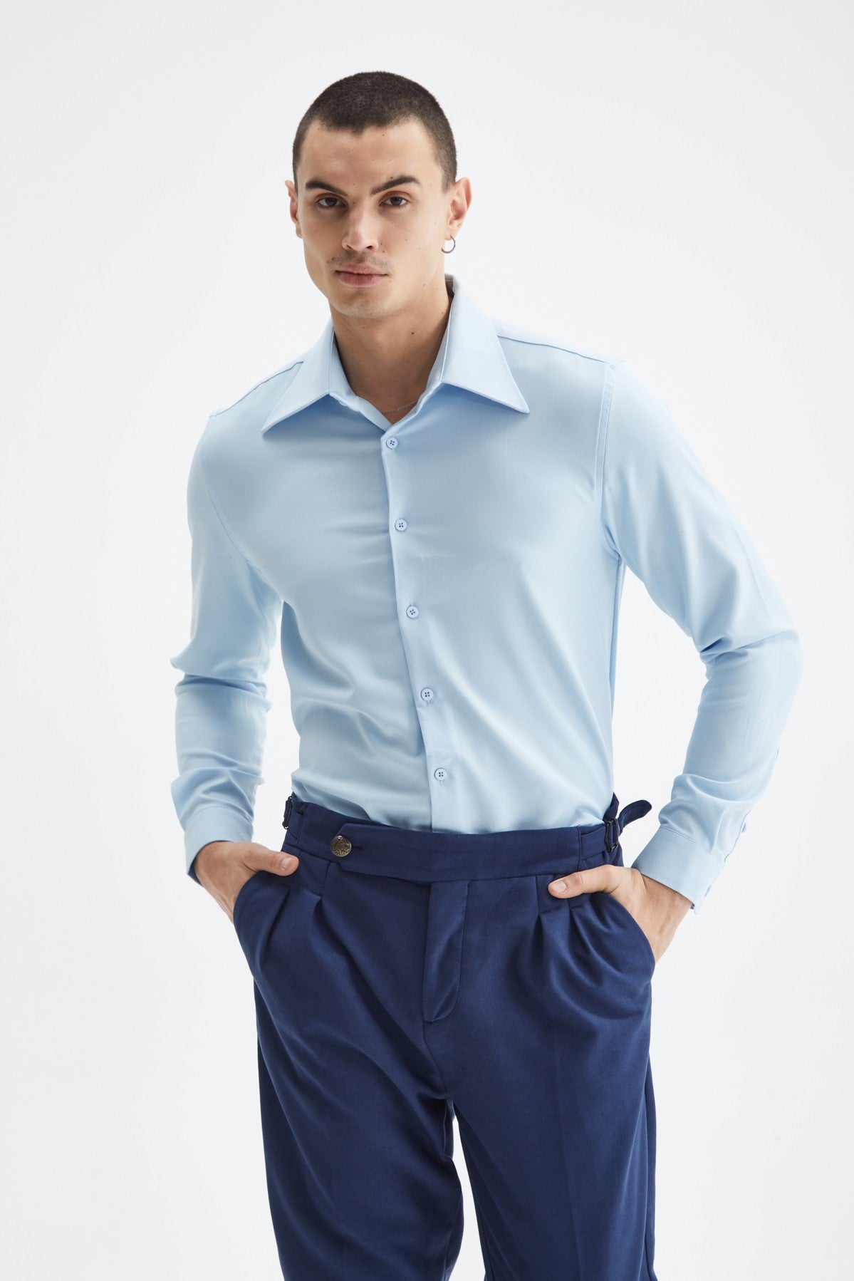 Antioch Slim Fit Erkek Uzun Kollu Geniş Yaka Gömlek