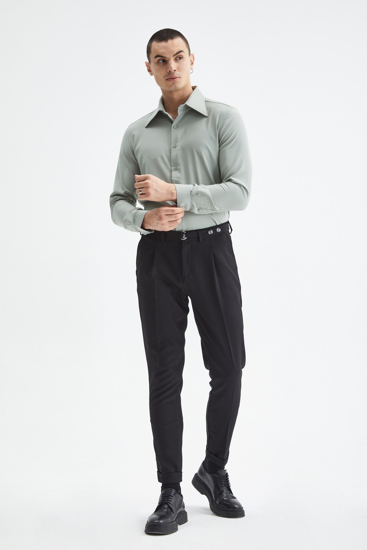 Antioch Slim Fit Erkek Uzun Kollu Geniş Yaka Gömlek