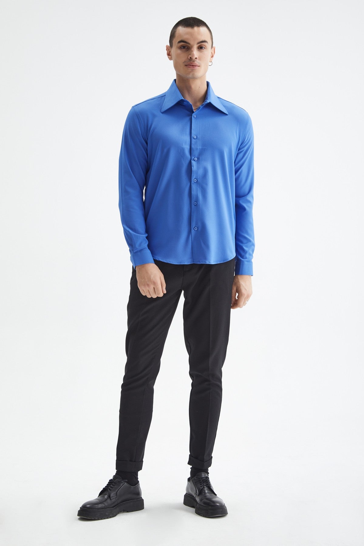 Antioch Slim Fit Erkek Uzun Kollu Geniş Yaka Gömlek